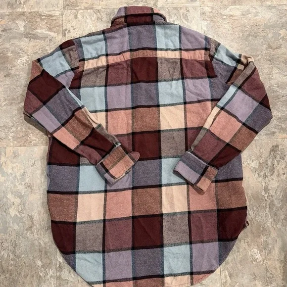 Madewell Flannel Shirt Jacket Womens XS Sunday Shacket Pockets Plaid Very Soft - Picture 5 of 7